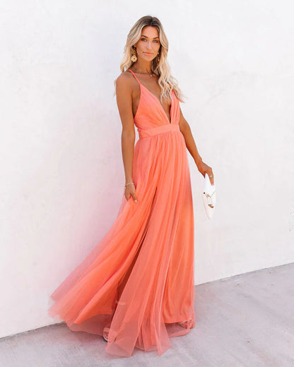 Variant image for Dam Långklänning Elegant Silhuett i Polyester för Fest-1