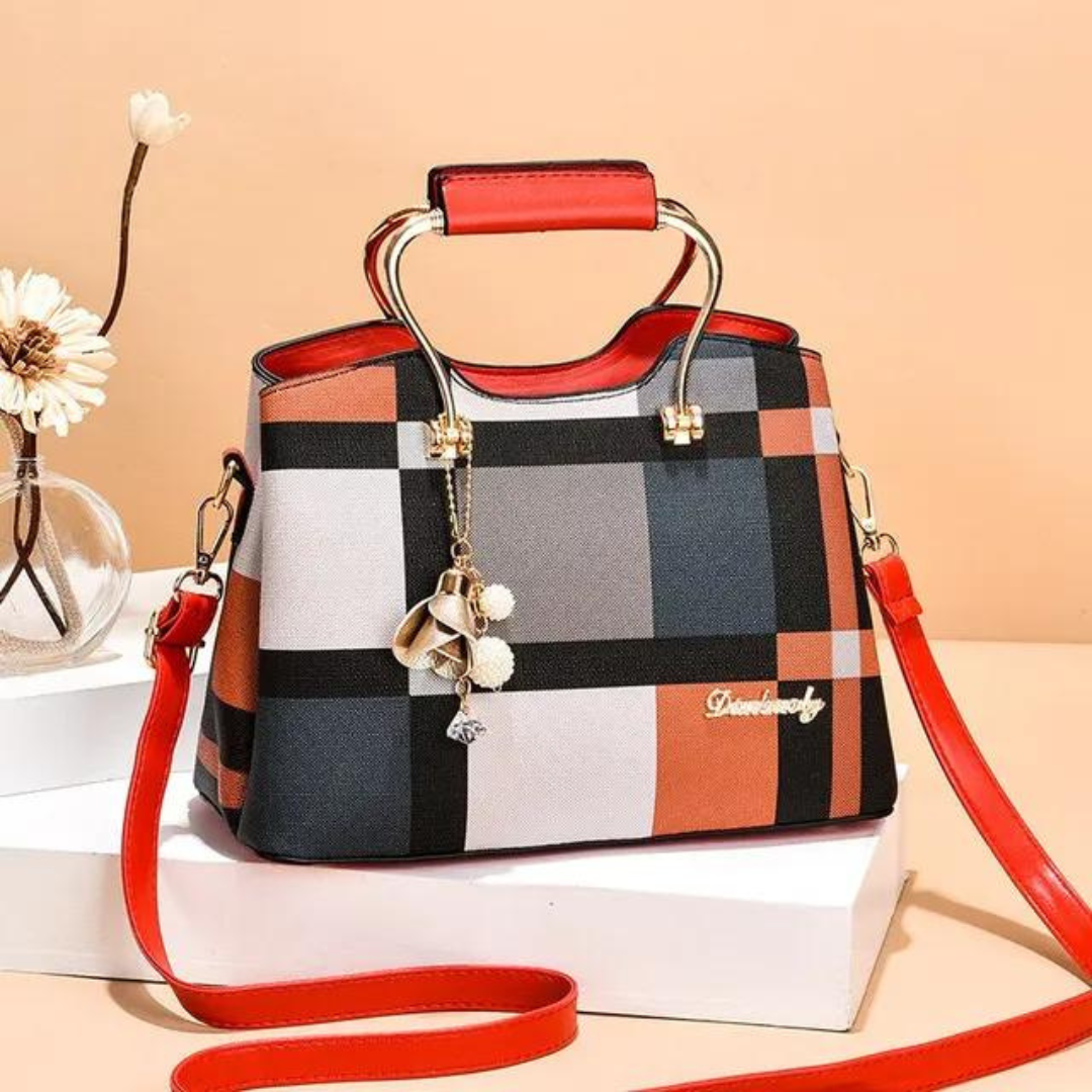 Crossbody-väska i rutigt mönster för kvinnor