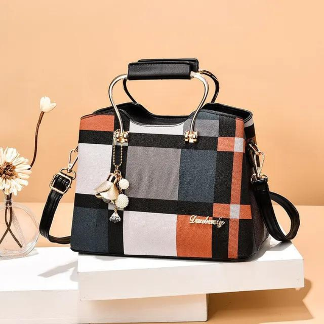Crossbody-väska i rutigt mönster för kvinnor