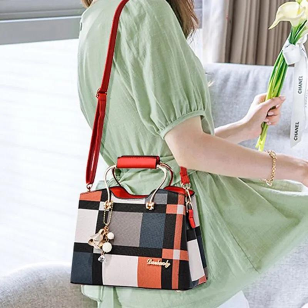 Crossbody-väska i rutigt mönster för kvinnor
