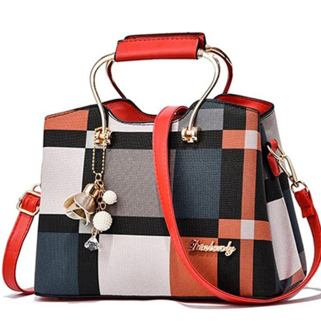 Crossbody-väska i rutigt mönster för kvinnor