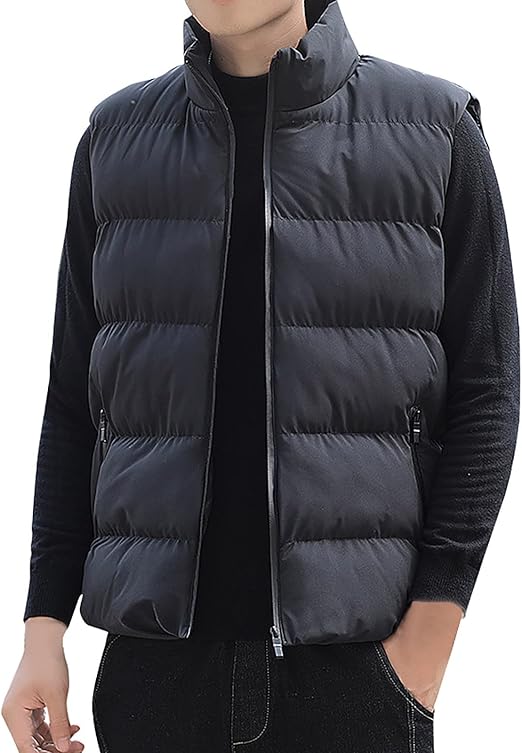 Ärmlös vadderad pufferjacka för herrar