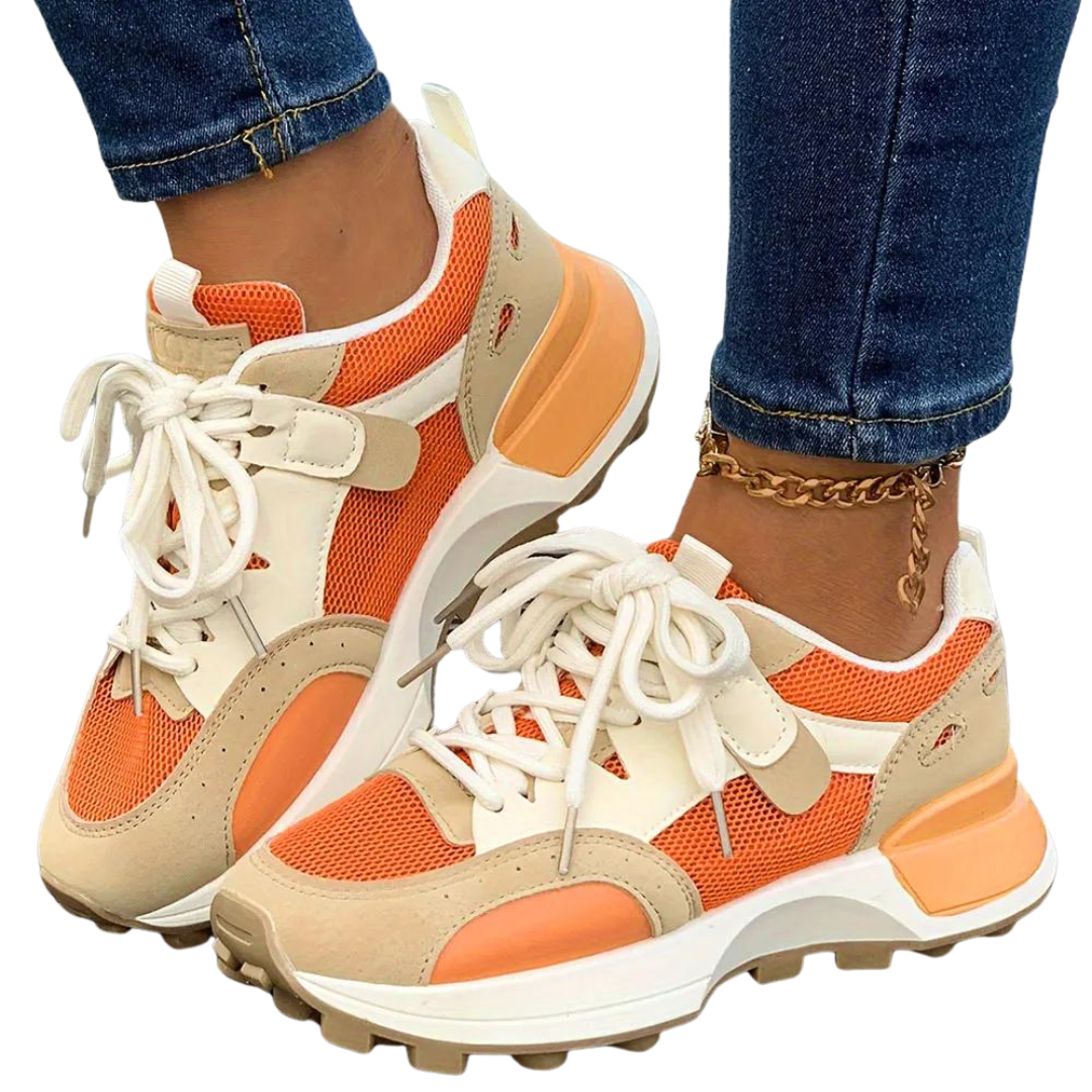 Färgblock mode sneakers för kvinnor
