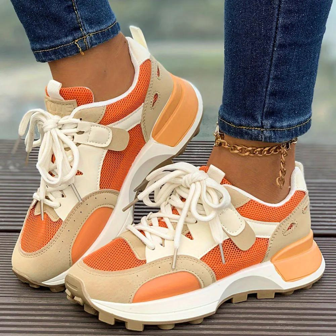 Färgblock mode sneakers för kvinnor