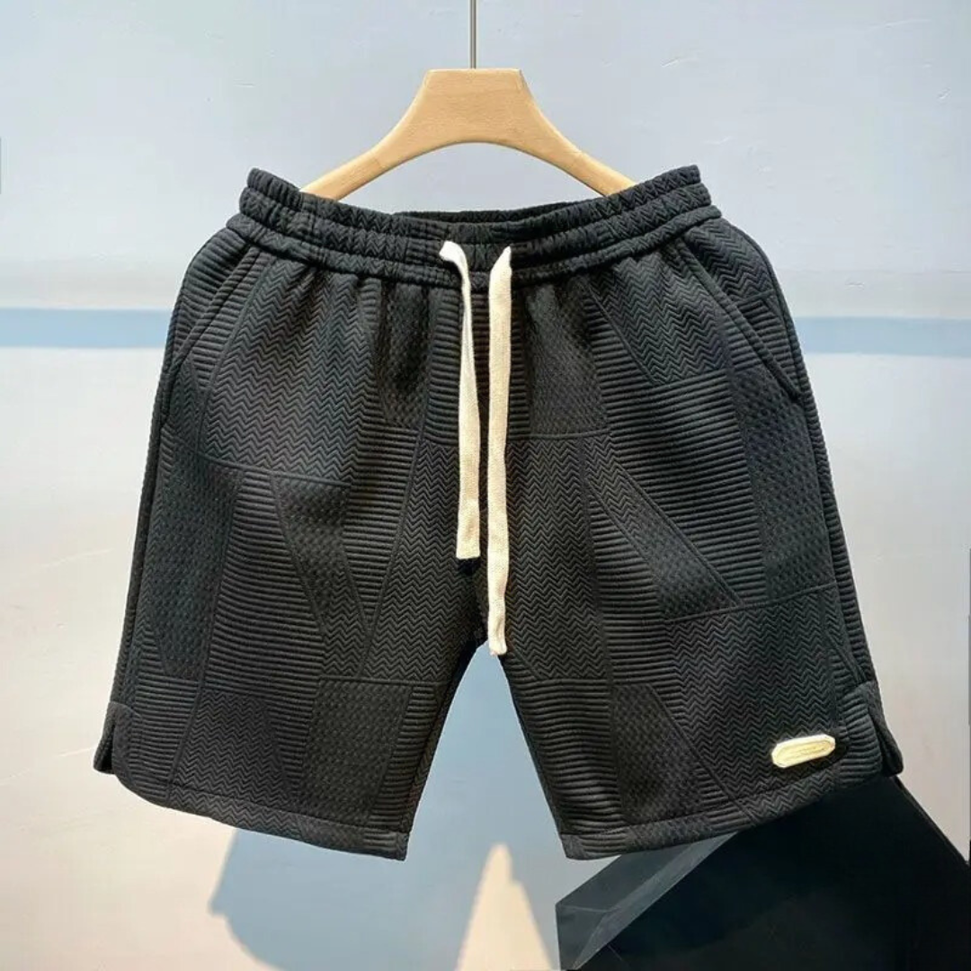 Herrshorts med dragsko i vågmönster