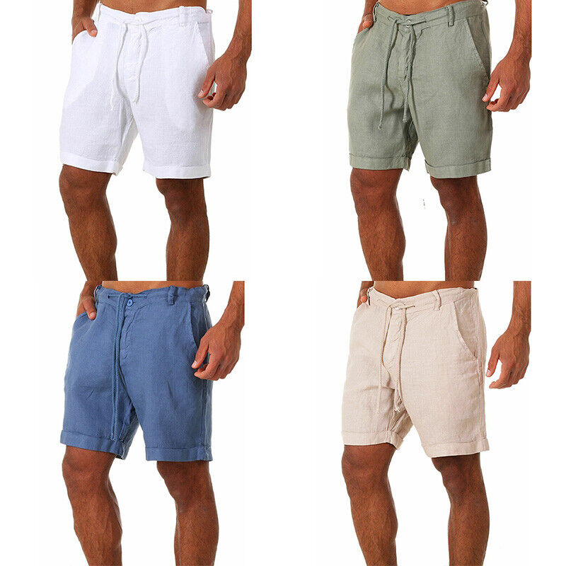 Herrshorts i bomullslinne