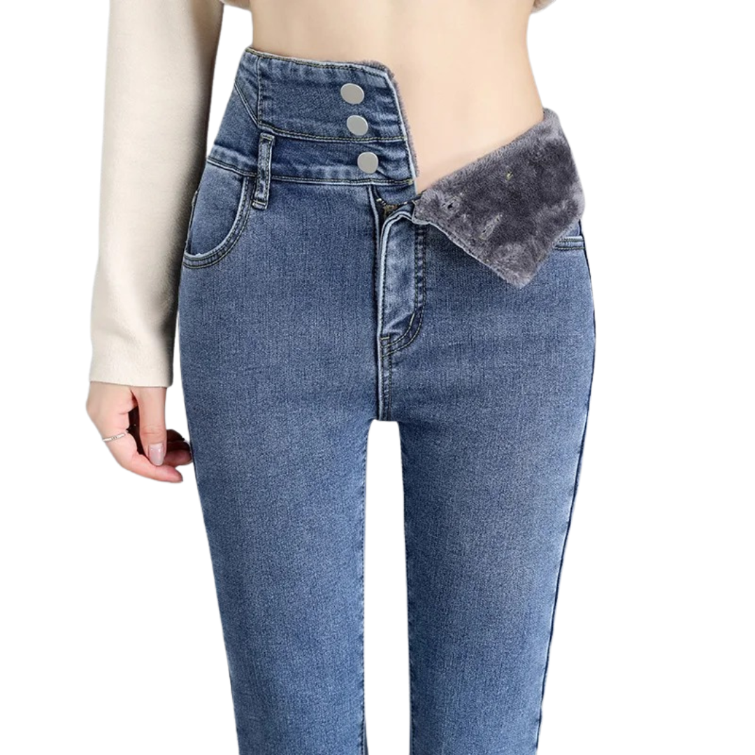 Termiska skinny jeans med hög midja