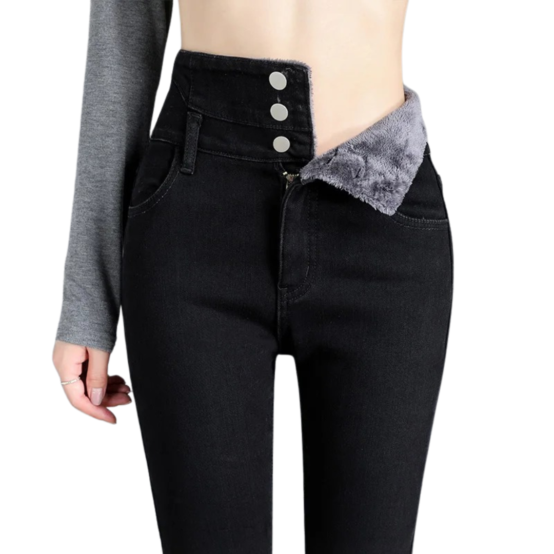 Termiska skinny jeans med hög midja