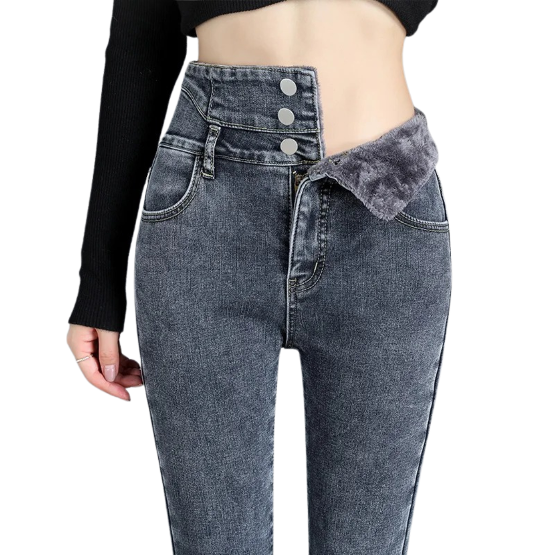 Termiska skinny jeans med hög midja