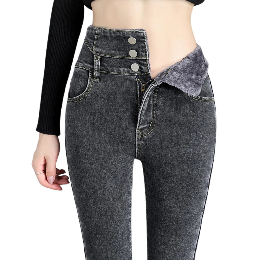 Termiska skinny jeans med hög midja