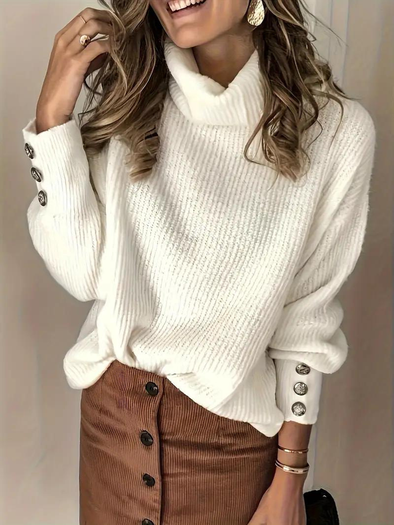Vintage Turtleneck Sweater för kvinnor
