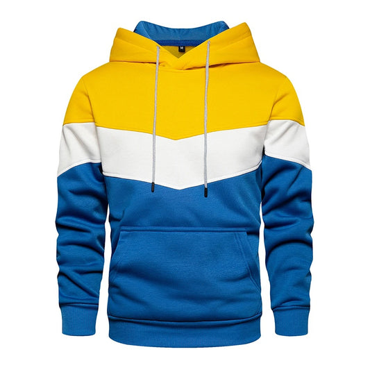 Patchwork Fleece Hoodie för män