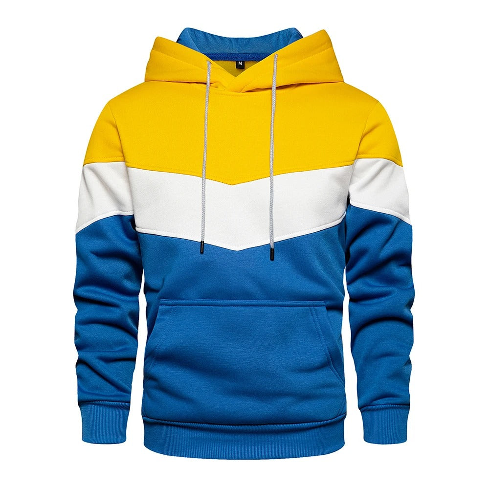 Patchwork Fleece Hoodie för män