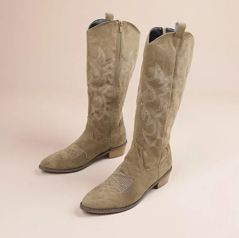 Broderade western cowboy-stövlar för kvinnor