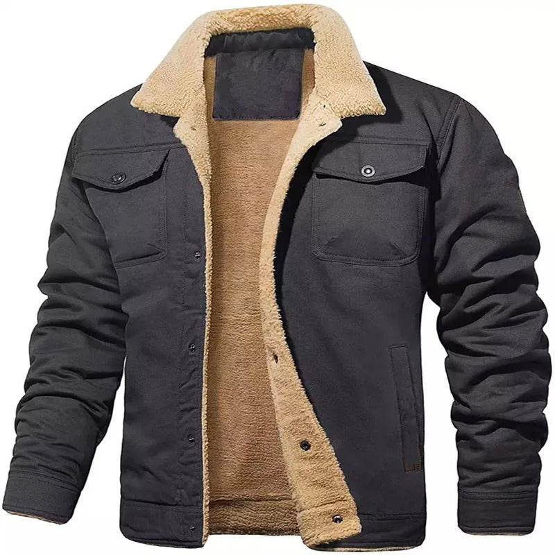 Herrjacka i plysch Thicken Wool