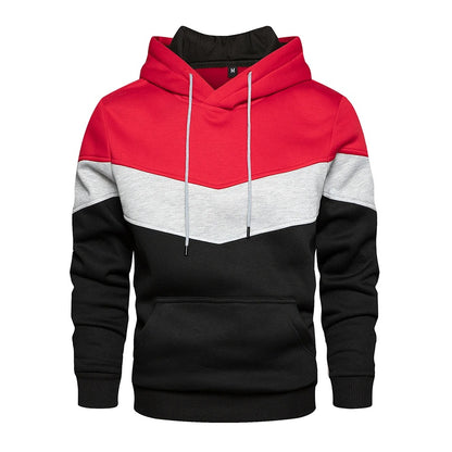 Patchwork Fleece Hoodie för män
