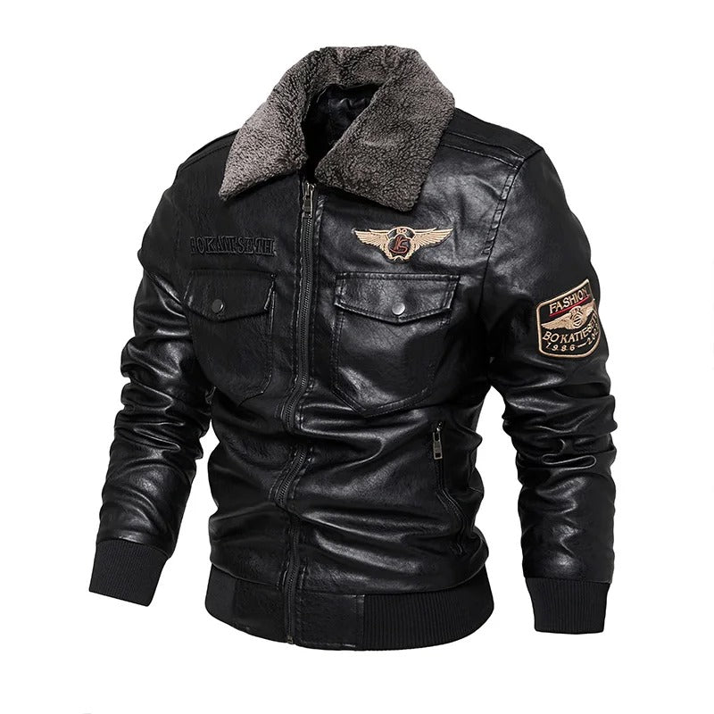 Casual varm bikerjacka för män