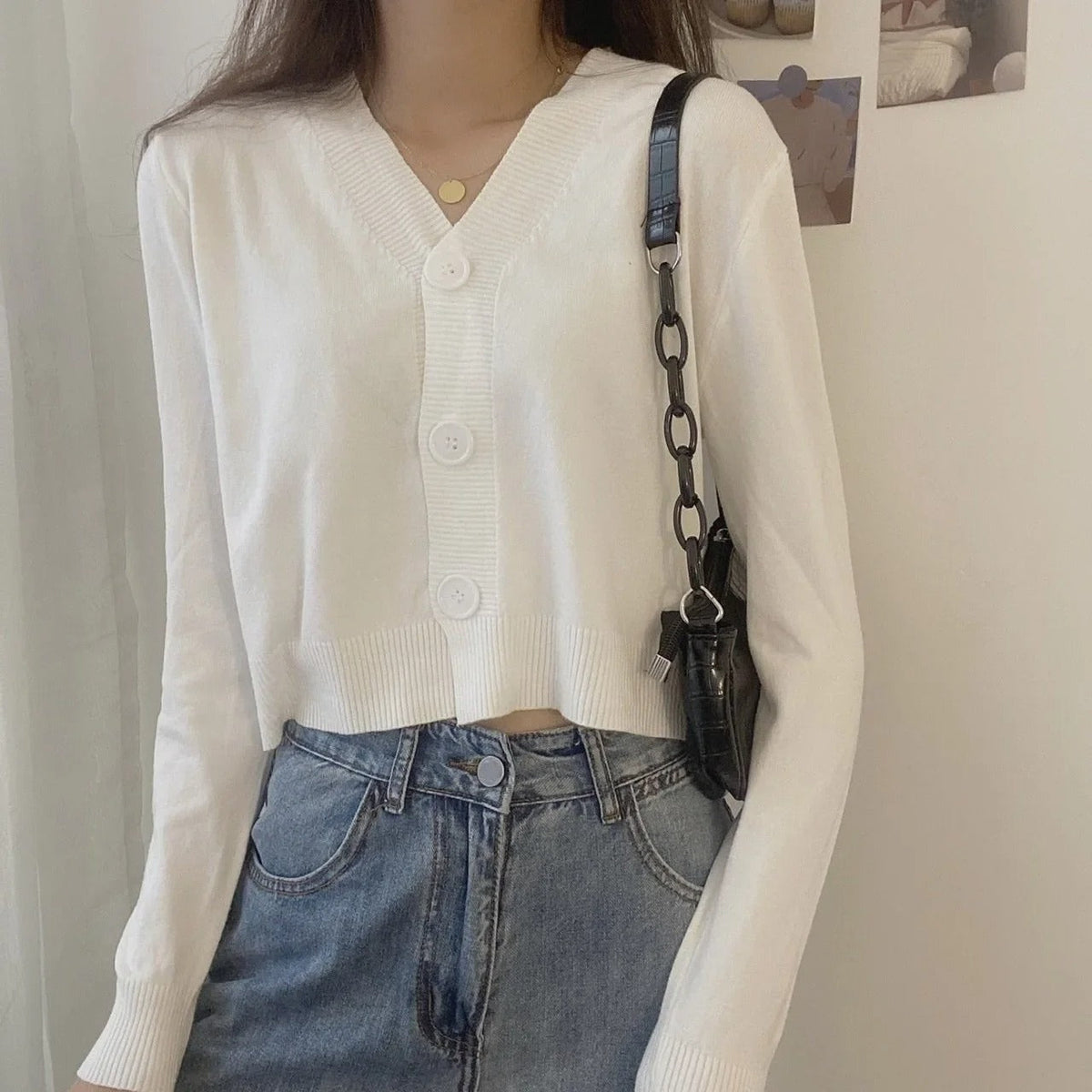 Kabelstickad cardigan för kvinnor