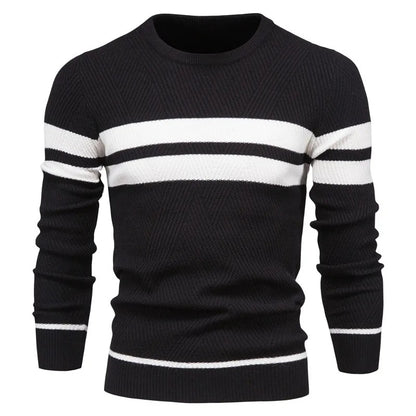 Patchwork-pullover med O-ringning för män