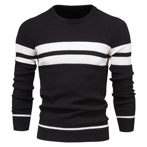 Patchwork-pullover med O-ringning för män