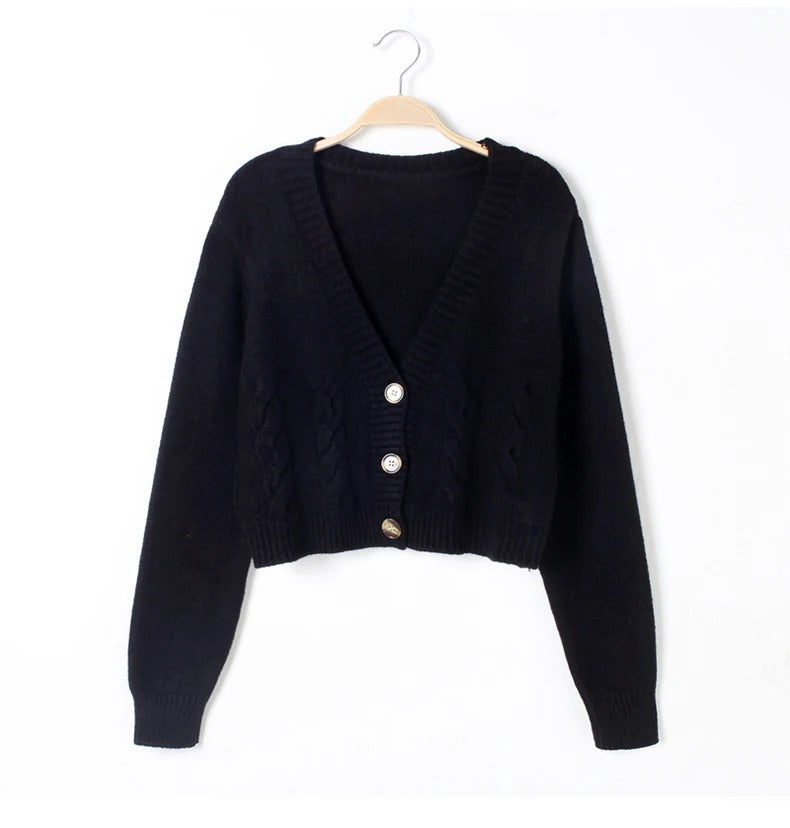 Kabelstickad cardigan för kvinnor