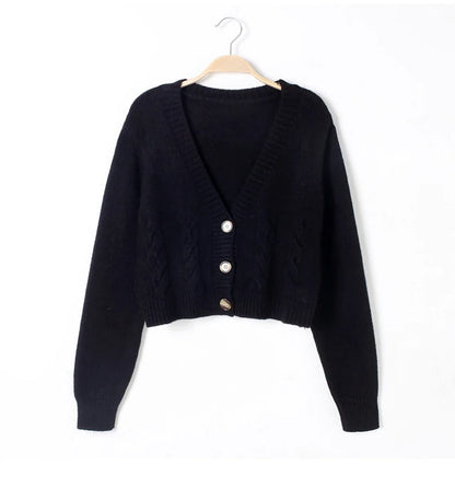 Kabelstickad cardigan för kvinnor