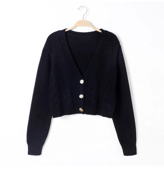 Kabelstickad cardigan för kvinnor
