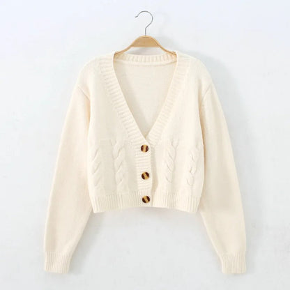 Kabelstickad cardigan för kvinnor