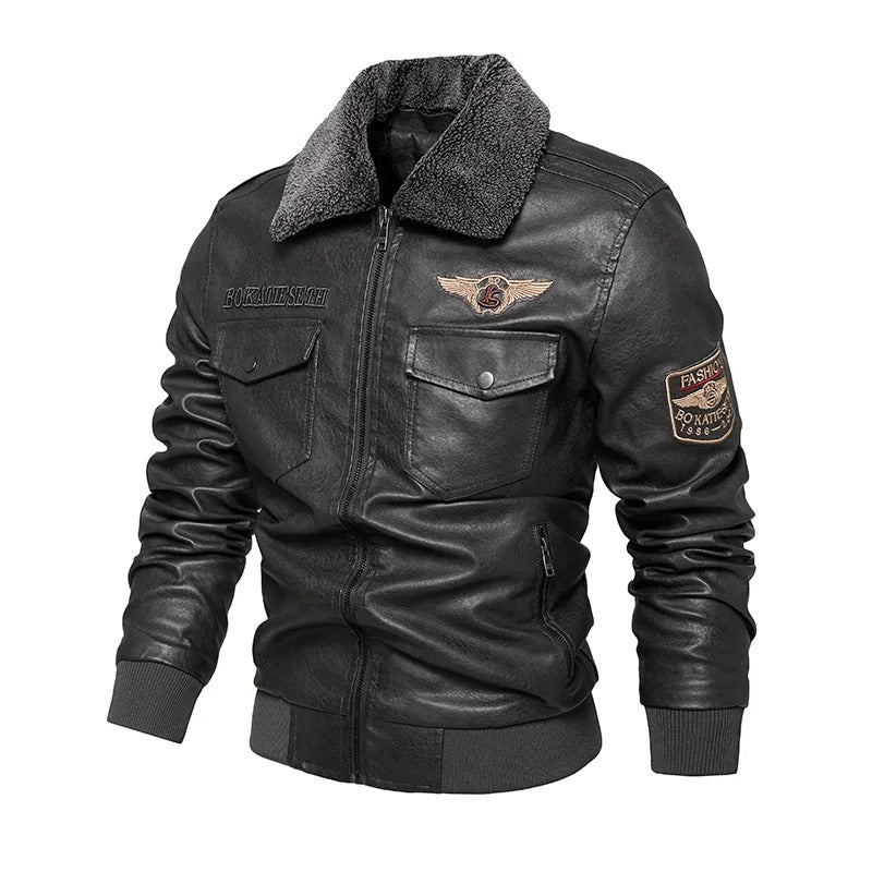 Casual varm bikerjacka för män