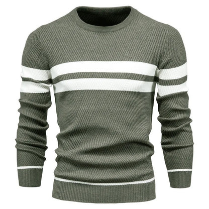 Patchwork-pullover med O-ringning för män