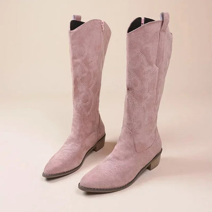 Broderade western cowboy-stövlar för kvinnor