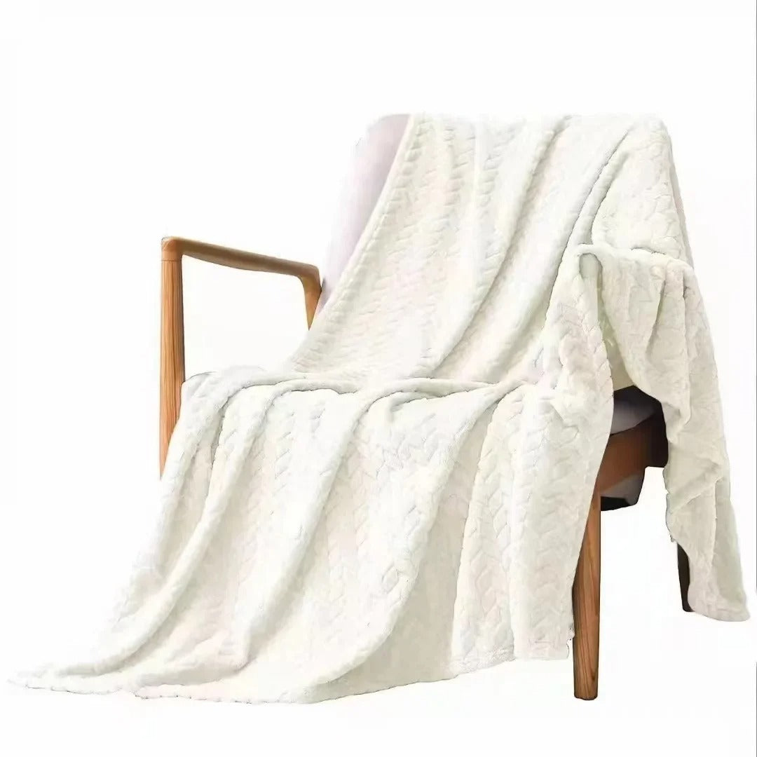 Korallfärgad sammetfilt i ull