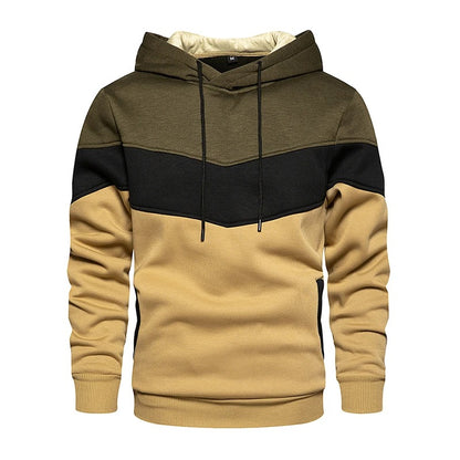 Patchwork Fleece Hoodie för män