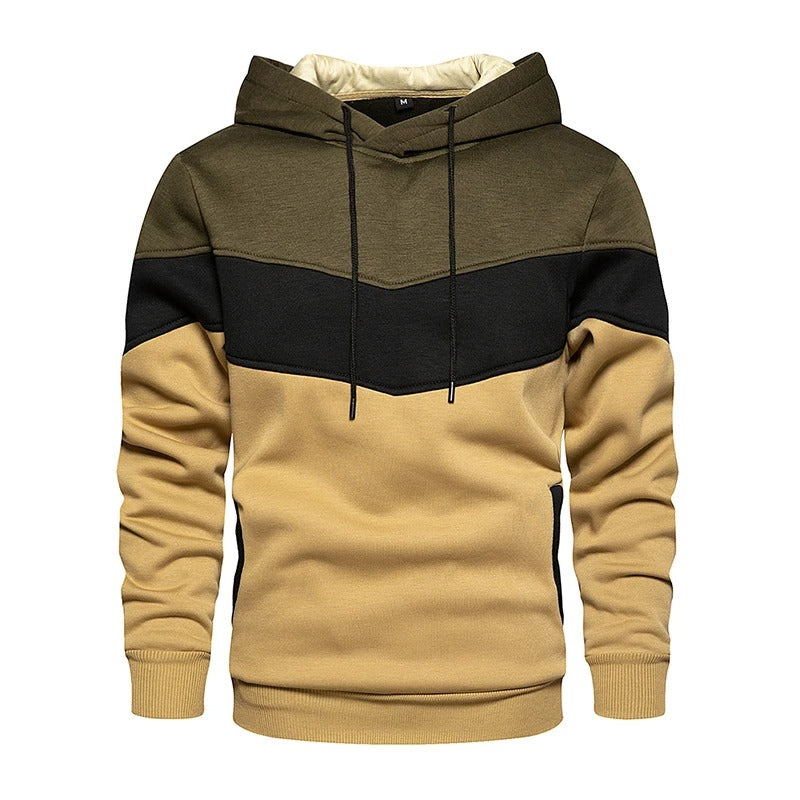 Patchwork Fleece Hoodie för män
