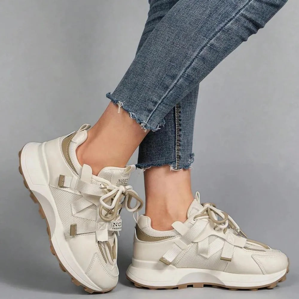 Färgblock mode sneakers för kvinnor
