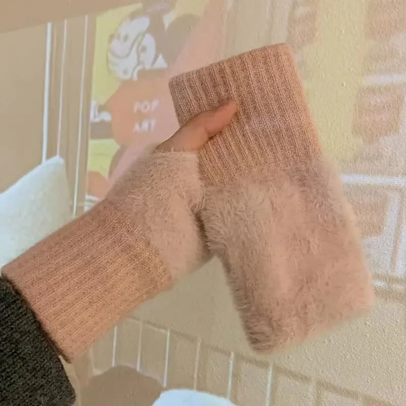 Halvfinger Fleecehandskar