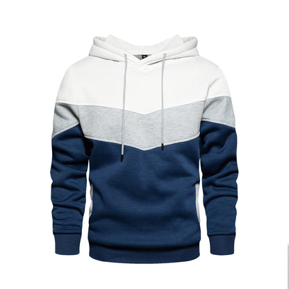 Patchwork Fleece Hoodie för män