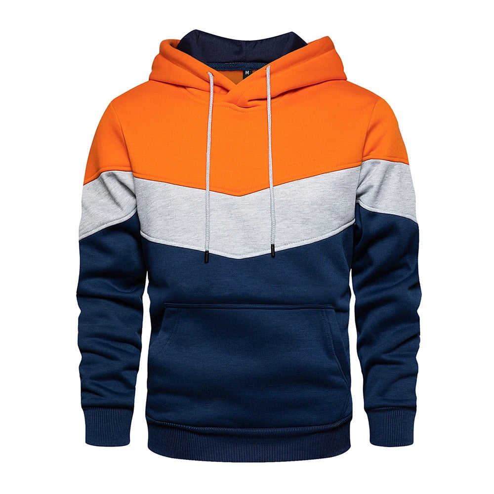 Patchwork Fleece Hoodie för män