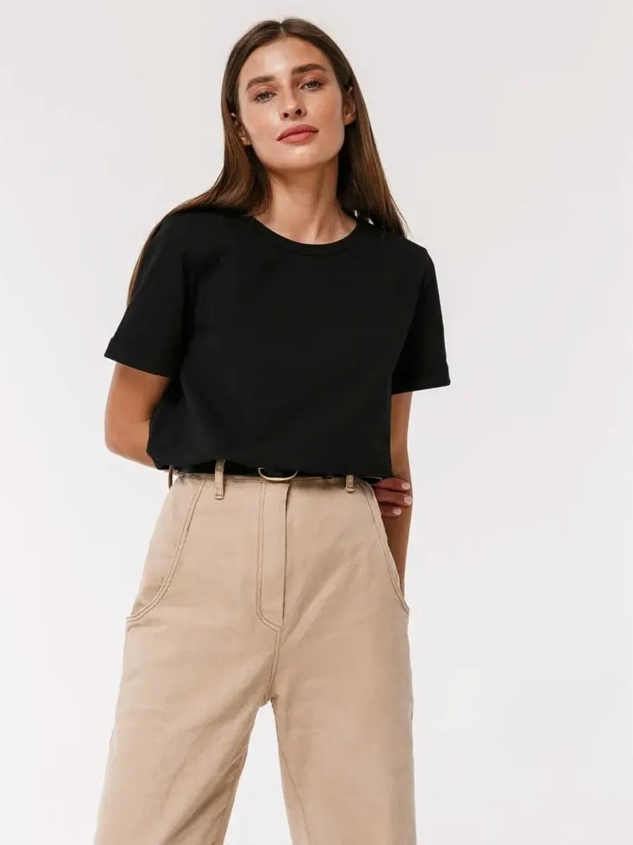 Basic T-shirt i bomull för kvinnor