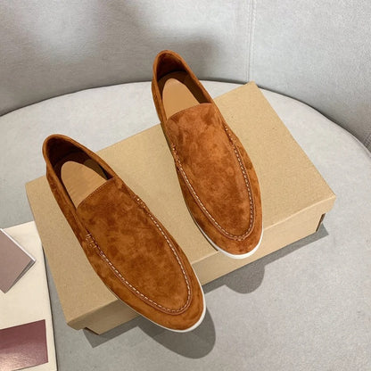 Loafers i mocka-stil läder för män