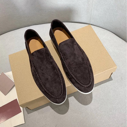 Loafers i mocka-stil läder för män