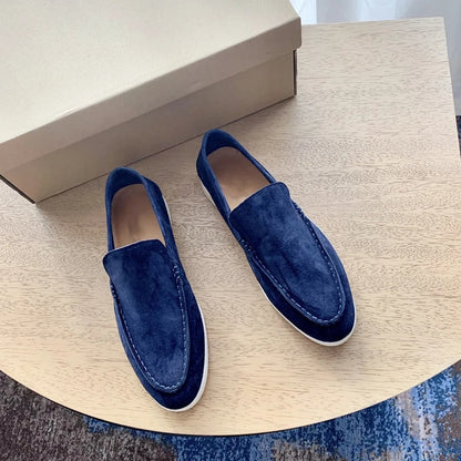 Loafers i mocka-stil läder för män