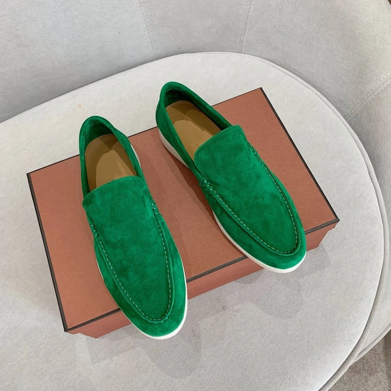 Loafers i mocka-stil läder för män
