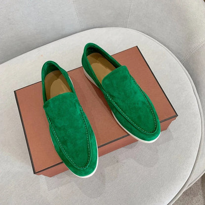 Loafers i mocka-stil läder för män