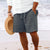 Randiga Jacquard Cord Casual Shorts för män