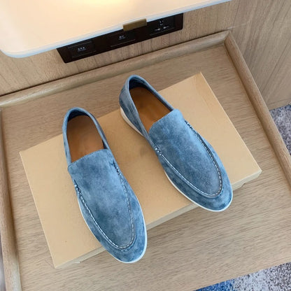 Loafers i mocka-stil läder för män