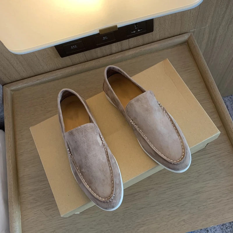 Loafers i mocka-stil läder för män
