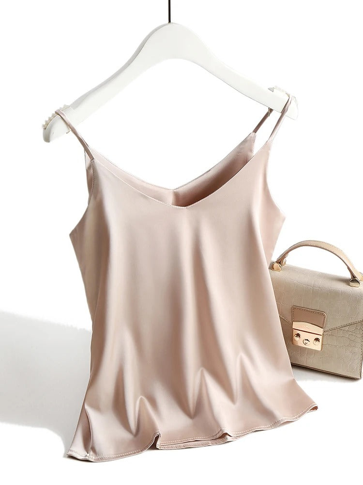 Satin-stil Tank Tops för kvinnor