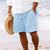 Randiga Jacquard Cord Casual Shorts för män