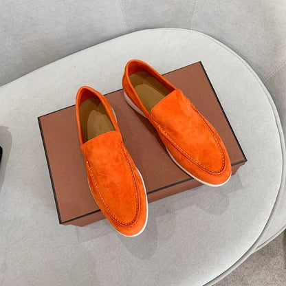 Loafers i mocka-stil läder för män